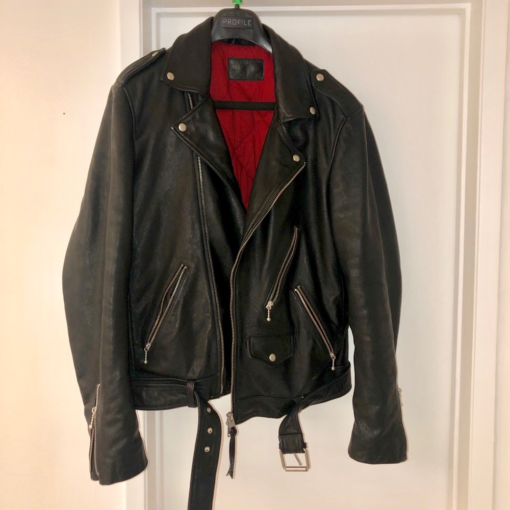 Brand New All Saints Black Leather Jacket